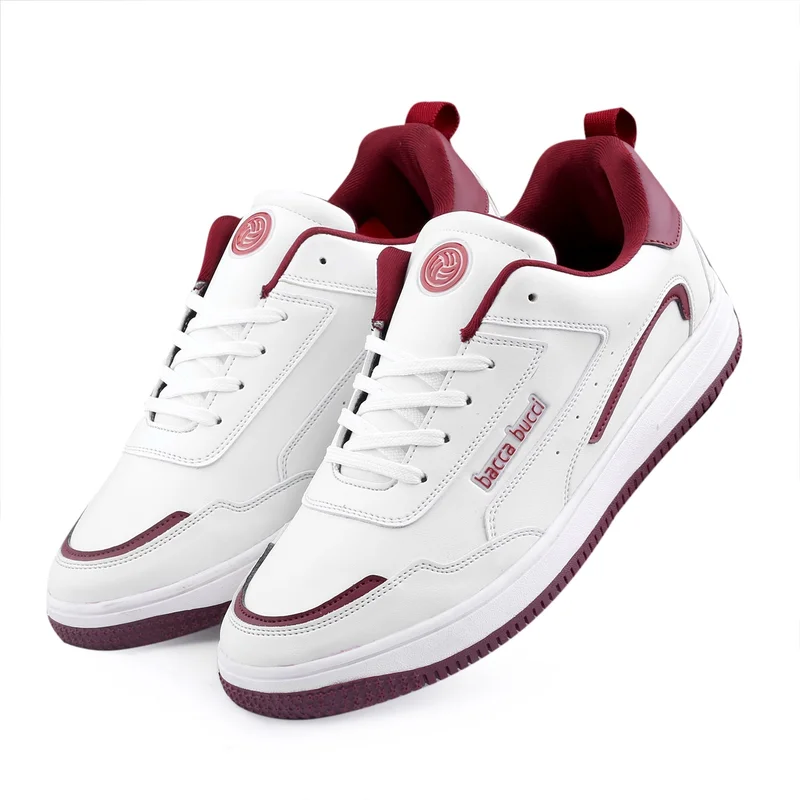 Bacca Bucci White Red Polar Sneakers for Men | Best Price UAE